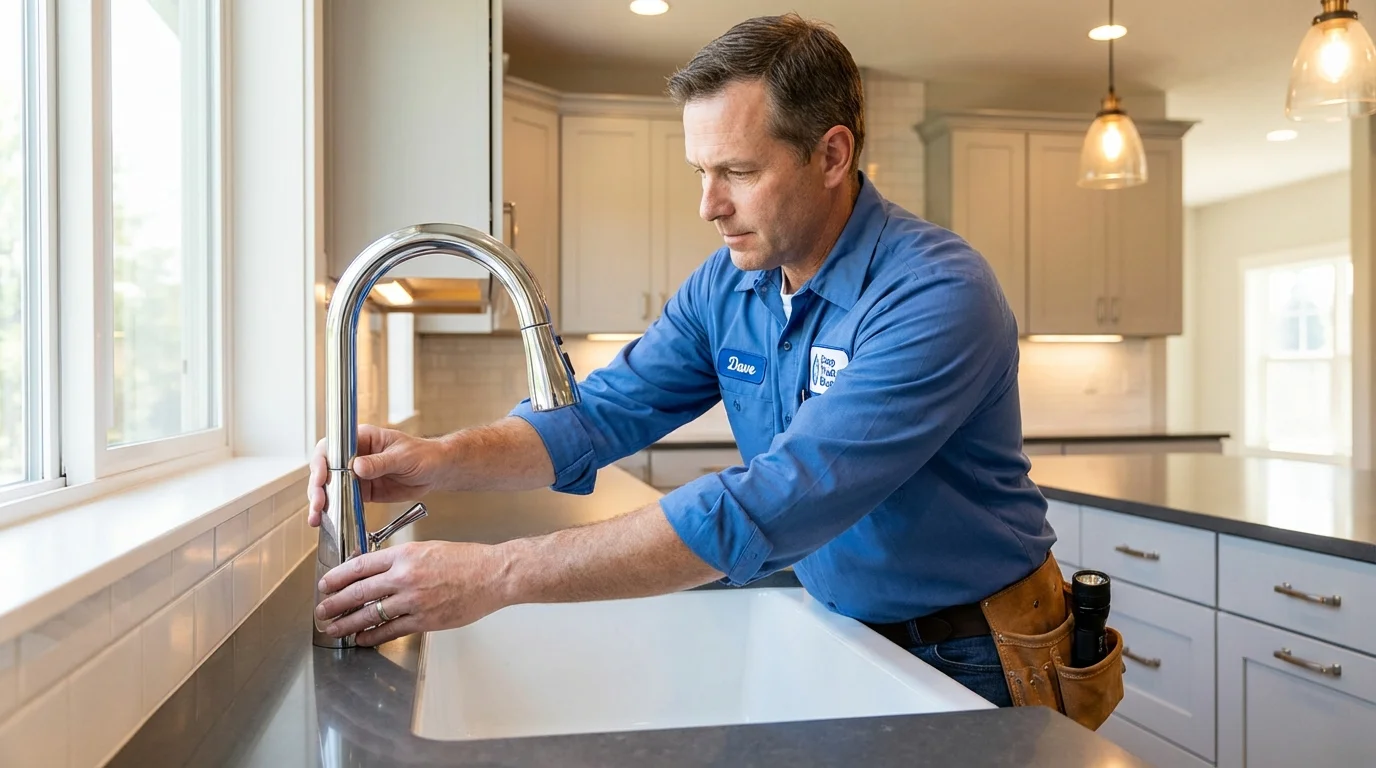 Kitchen faucet installation by Johns Plumbing LLC in Woodlake